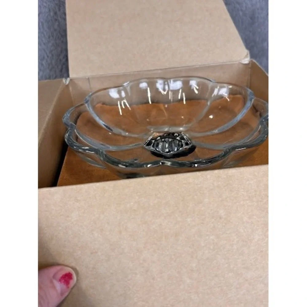 Vintage Anchor Hocking‎ Glass Pumpkin Jar with Lid 70oz Clear Harvest Candy Dish